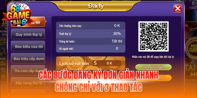 Các bước đăng ký đơn giản nhanh chóng chỉ với 3 thao tác