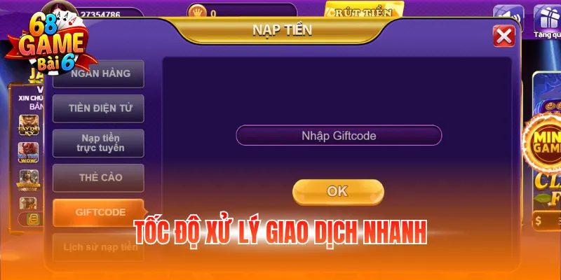 Nạp Tiền 68GB - Giao Dịch Nhanh, An Toàn Trong 3 Phút 4 Tốc độ xử lý giao dịch nhanh